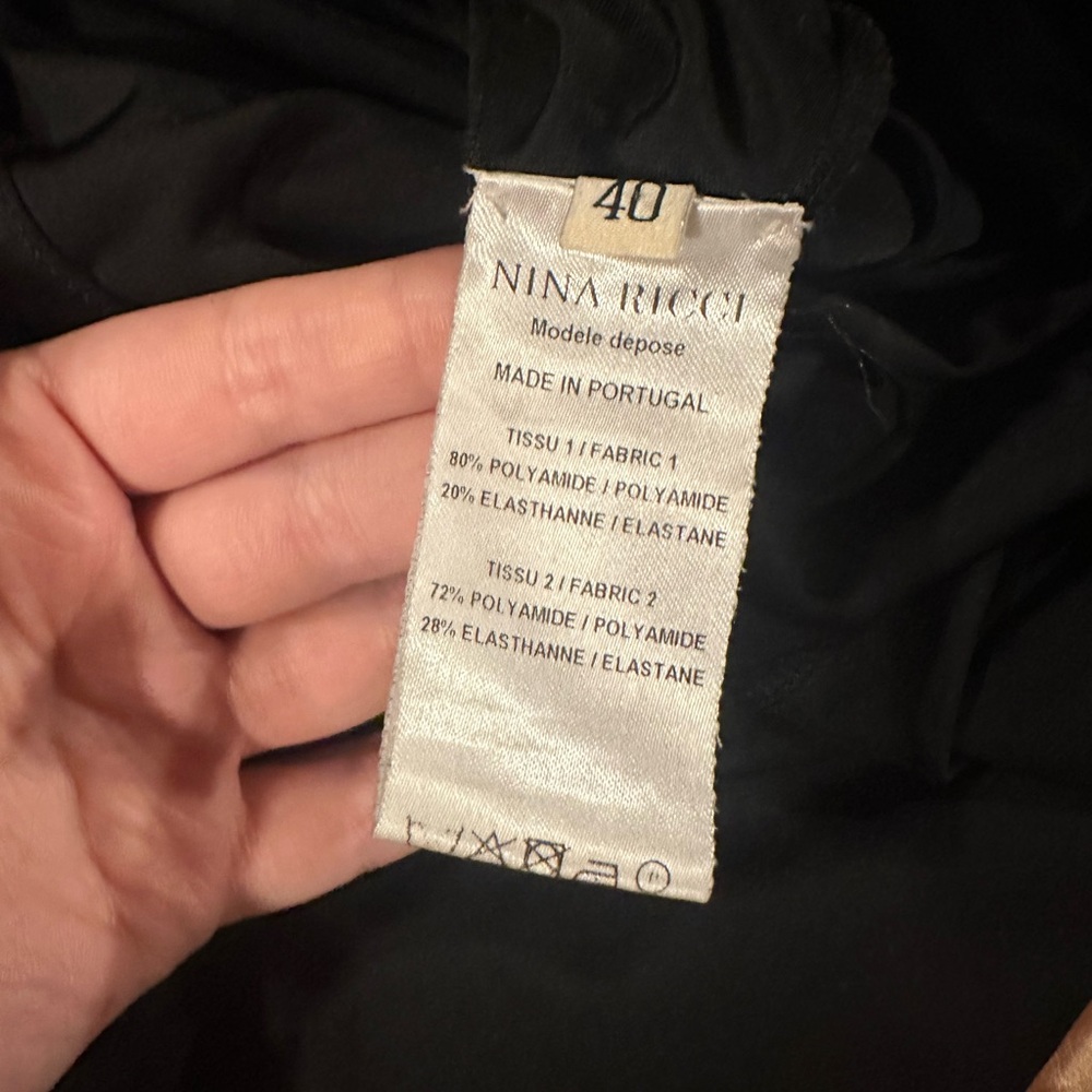 Nina Ricci Black Long-Sleeve Snap-Front Bodysuit - Picture 5 of 9